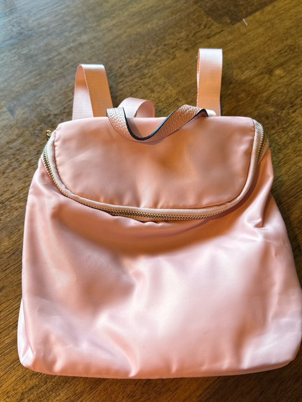 a new day Pink Backpack with Gold Zipper Accents
